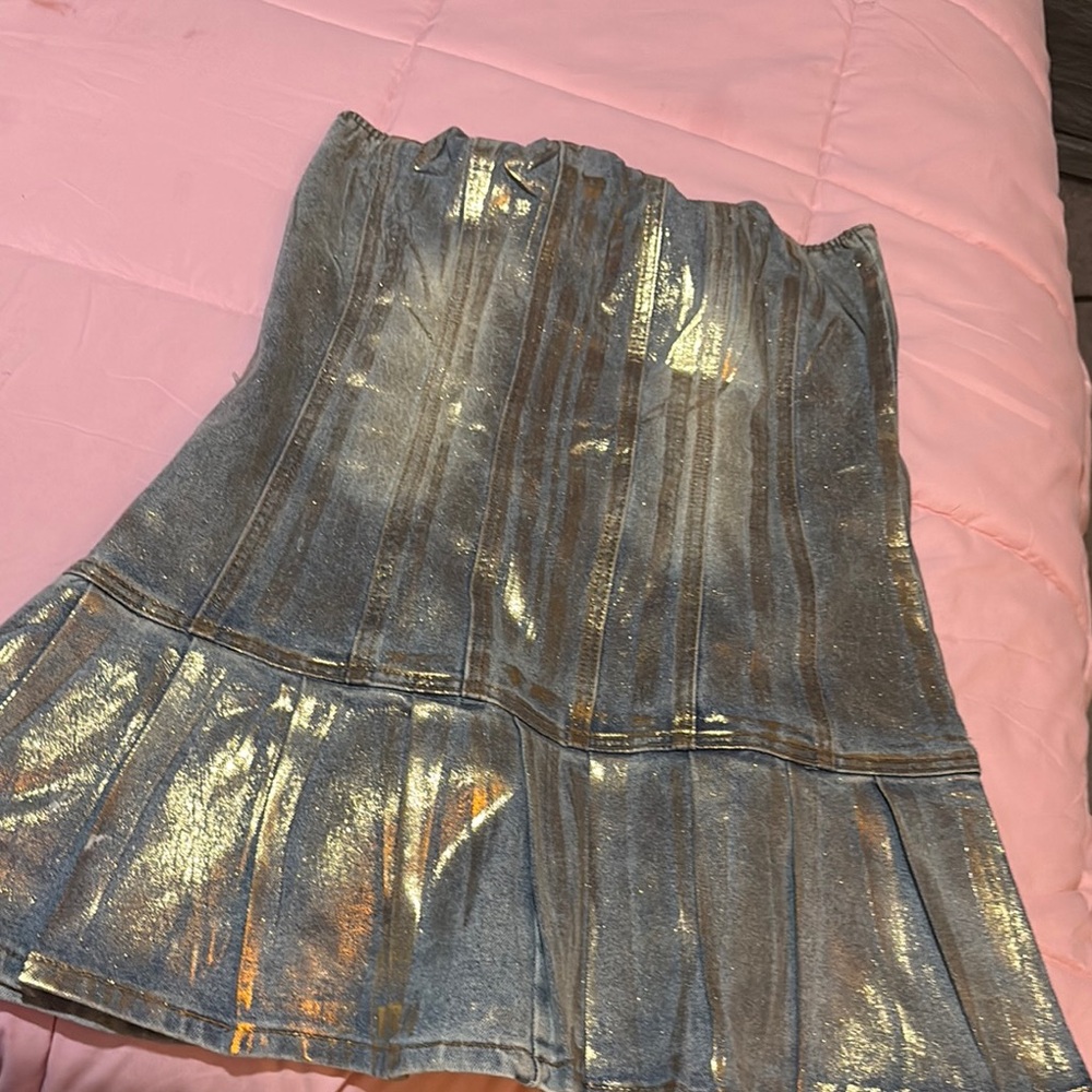 Metallic Silver Skirt